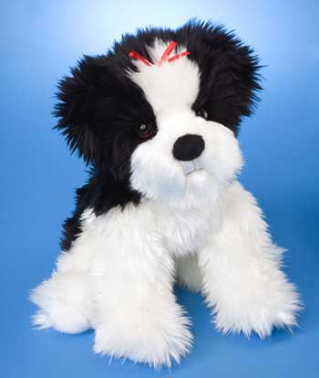 shih tzu stuffed animal black and white